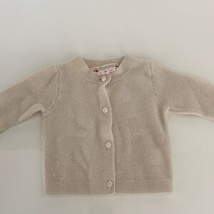 Bonpoint Cream Knit Baby Cardigan